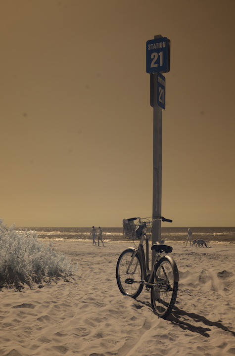 a bike on the beach photo by Dan Rathbone